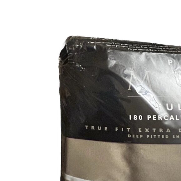 Vintage Martex Pipeline Full Flat Sheet 180 Percale Cotton Blend Khaki Tan - Picture 3 of 5